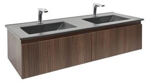 Koupelnová skříňka s umyvadlem SAT Evolution 119x30x45 cm ořech Aida mat SATEVO120NAU3BA