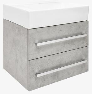 Koupelnová skříňka s umyvadlem SAT Cube Way 60x53x46 cm beton mat CUBE46602BESATCWL