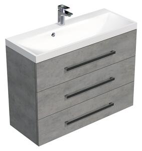 Koupelnová skříňka s umyvadlem SAT Cube Way 100x76,5x40 cm beton CUBE21003BE