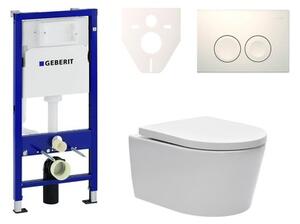 Cenově zvýhodněný závěsný WC set Geberit do lehkých stěn / předstěnová montáž + WC SAT Brevis SIKOGES6W1