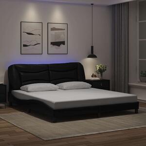 Rám postele s LED bez matrace Hvar černý 180 x 200 cm 3213948