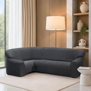 Super strečové potahy RUBINIA antracitová rohová sedačka (š. 340 - 540 cm)
