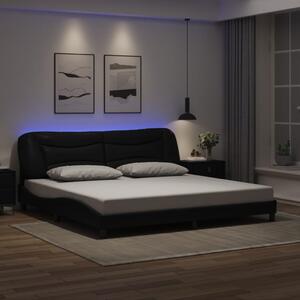 Rám postele s LED bez matrace Hvar černý 200 x 200 cm 3213955