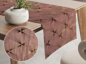 Biante Sametový běhoun na stůl Isabela IBL-009 Rose Gold trojúhelníky na starorůžovém 45x120 cm