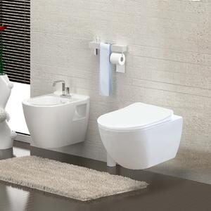 Závěsné WC bez splachovacího okraje, standardní WC + sedátko