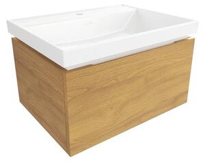 Koupelnová skříňka s umyvadlem SAT Feel 60x30x46 cm medový dub mat SATFEEL60DMU4