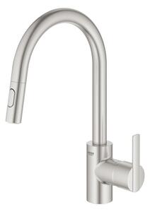 Dřezová baterie GROHE Feel s vytahovací sprškou, 2 proudy supersteel 31486DC1
