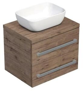 Koupelnová skříňka s krycí deskou SAT Cube Way 60x53x46 cm dub Wellington mat CUBE461603DW45