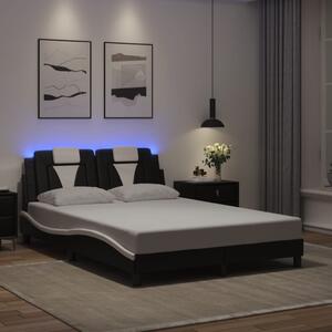 Rám postele Viana s LED bez matrace černý a bílý 140x200 cm 3214027