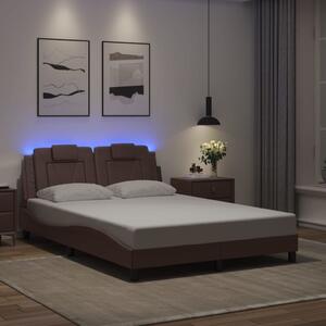 Rám postele Viana s LED bez matrace hnědý 140 x 190 cm 3214017