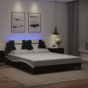Rám postele Viana s LED bez matrace černý a bílý 160x200 cm 3214034