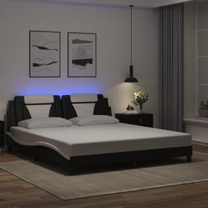 Rám postele Viana s LED bez matrace černý a bílý 180x200 cm 3214041