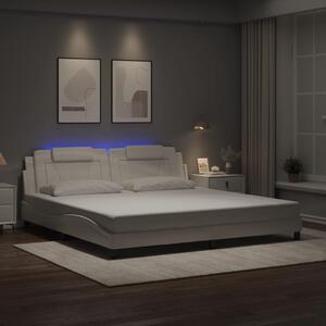 Rám postele Viana s LED bez matrace bílý 200 x 200 cm 3214044