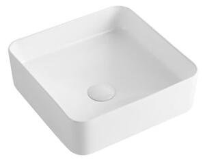 Umyvadlo na desku SAT Project 37x37 cm bez otvoru na baterii SATUMPRO3737S