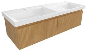 Koupelnová skříňka s umyvadlem SAT Evolution 118x30x44,5 cm dub medový mat SATEVO120DMU4
