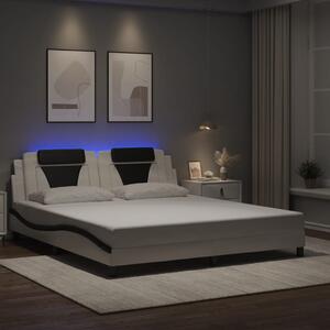 Rám postele Viana s LED bez matrace bílý a černý 180x200 cm 3214042