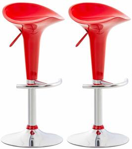 Sada 2 barových židlí Everly červená