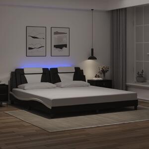 Rám postele Viana s LED bez matrace černý a bílý 200x200 cm 3214048