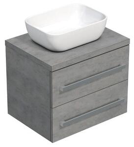 Koupelnová skříňka s krycí deskou SAT Cube Way 60x53x46 cm beton mat CUBE461603BE45