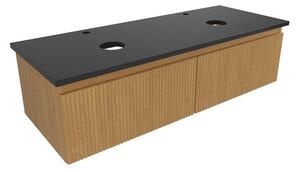 Koupelnová skříňka s krycí deskou SAT Evolution 118x30x44,5 cm dub medový mat SATEVO120DMZ