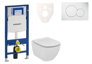 Cenově zvýhodněný závěsný WC set Geberit do lehkých stěn / předstěnová montáž + WC Ideal Standard Tesi 111.300.00.5NF1