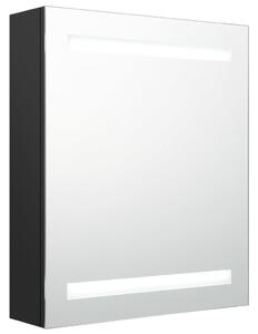 LED koupelnová skříňka se zrcadlem černá 50 x 14 x 60 cm
