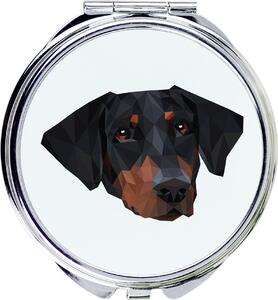 Doberman – Zrcadlo značky Art-Dog s fotografií a geometrickým vzorem