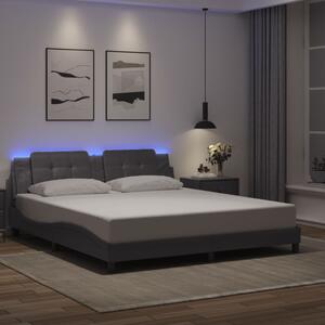 Rám postele s LED bez matrace Zadar šedý 180 x 200 cm 3214127