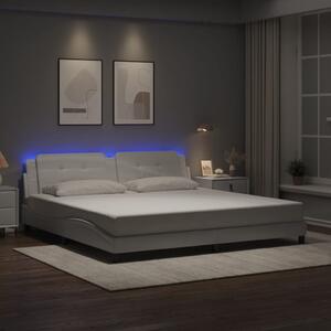 Rám postele s LED bez matrace Zadar bílý 200 x 200 cm 3214132