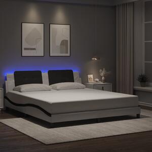Rám postele s LED bez matrace Zadar bílý a černý 180x200 cm 3214130