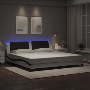 Rám postele s LED bez matrace Zadar bílý a černý 200x200 cm 3214137