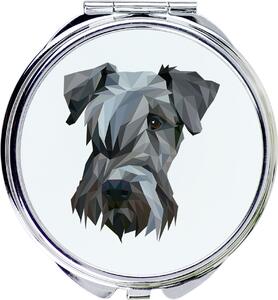 Český teriér, také známý jako český terier nebo bohémský teriér – zrcadlo s fotografií a geometrickým vzorem od značky Art-Dog