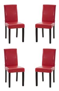 Jídelní set 4 ks židlí Alessia červená