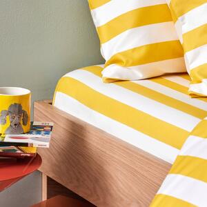 MARIELI Dětský povlak na polštář z bavlněného saténu se žlutými pruhy Velikost polštáře: 50 x 70 cm