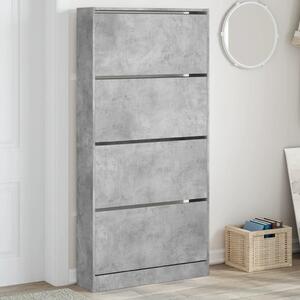 Botník se 4 výklopnými zásuvkami betonově šedý 80x21x163,5 cm 3214367