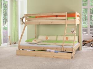 Patrová postel Mike + matrace + rošty zdarma borovice přírodní