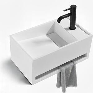 Nástnné umyvadlo Stilform 50×30×22 cm | minerální odlitek s drákem na runíky | matná bílá