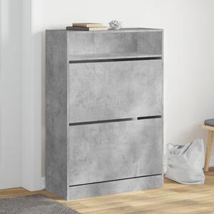 Botník se 2 výklopnými zásuvkami betonově šedý 80 x 34 x 116 cm 3214409