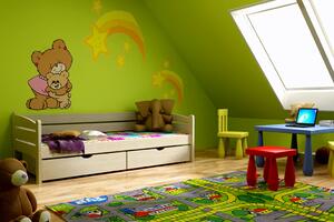 Dětská postel s úložným prostorem Zuza, Borovice přírodní, 80x180 cm