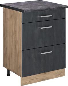 Spodní skříňka kuchyňské linky Vicco R-Line Černý beton 60 cm PD Antracit, Model 47549