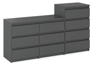 STIV Möbel | Komoda s 10 zásuvkami (6+4) | edý Mat | 160 cm | moderní & bez úchyt | Lonice & Obývací pokoj