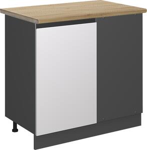 Rohová skříňka Vicco R-Line Bílá 86 cm , PD Dub, Model 45407