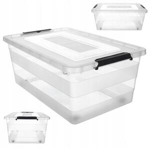 Úložný box Kadax 40 l s víkem na kolečkách průhledný