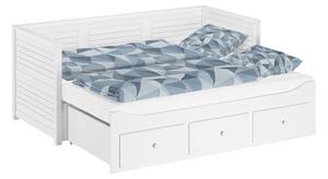 Rozkládací postel s úložným prostorem včetně 2 ks matrací Xena a roštů - Melani duo 90 - 180 x 200 cm Bílá 90x200/180x200 cm