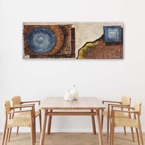 Obraz na plátně Abstraktní tyrkysově červená - 150x50 cm