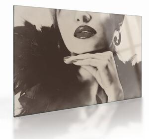 Skleněný obraz - Vintage foto ženy (70x50 cm)