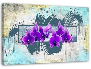 Obraz na plátně Orchidej Fialový květ - 120x80 cm