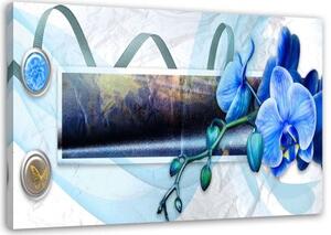 Obraz na plátně Modrá orchidej Abstrakce - 100x70 cm