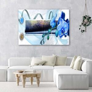 Obraz na plátně Modrá orchidej Abstrakt - 60x40 cm