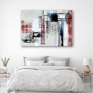 Obraz na plátně Abstraktní šedá červená - 60x40 cm